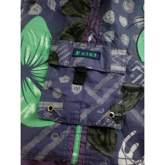 Exist Miami Men's Medium Shorts Surf Board Swimming Trunk Blue Cargo 3 pockets - Picture 12 of 12